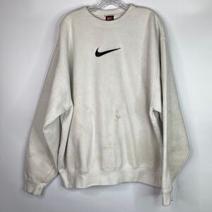 Vintage Nike Big Center Swoosh Crewneck Sweatshirt XL Y2K